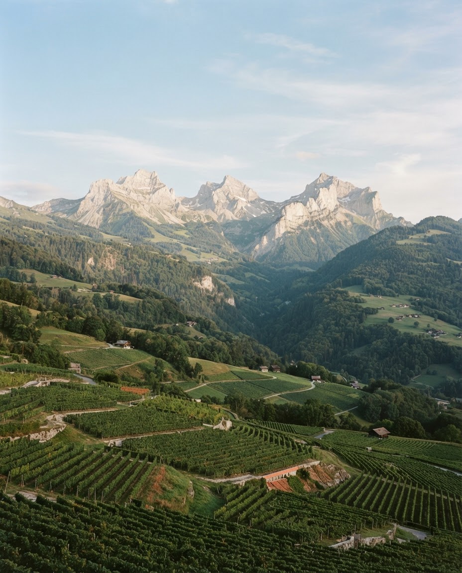 Les montagnes de Leysin vues depuis Aigle